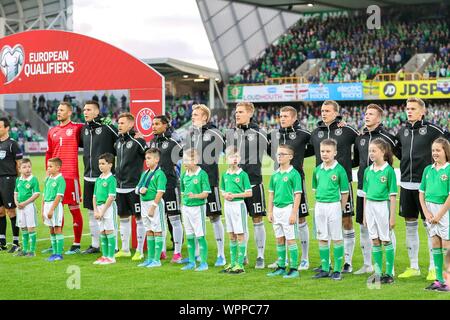 Belfast, Royaume-Uni. 09Th Sep 2019. Belfast, Grossbritannien. 09Th Sep 2019. firo : 09.09.2019 Football : Football Euro, Euro Qualification : l'Irlande du Nord - L'Allemagne, l'équipe de lineup, Allemagne | Conditions de crédit dans le monde entier : dpa/Alamy Live News Banque D'Images