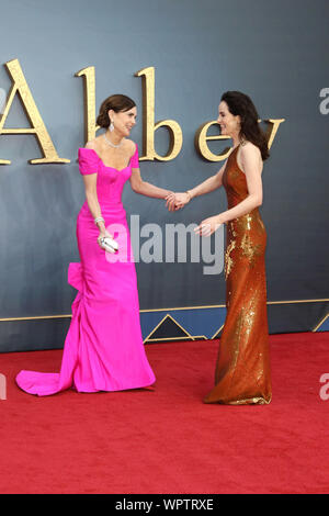 Elizabeth McGovern et Michelle Dockery, Downton Abbey - Première mondiale, Leicester Square, Londres, Royaume-Uni, 09 septembre 2019, photo de Richard Goldschmidt Banque D'Images