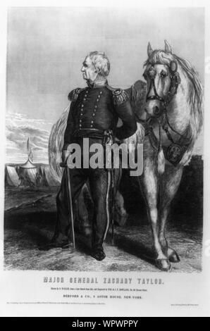 Le général Zachary Taylor Résumé : un long article portrait d'un héros de la guerre mexicaine Zachary Taylor. Bien que publié en 1847, cette affiche les moyennes woodcut est sans doute destiné à la campagne présidentielle américaine de 1848 à l'esprit. Banque D'Images