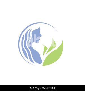 Silhouette de femme beauté logo vector pour régime alimentaire de remise en forme santé beauté spa yoga entreprise Illustration de Vecteur