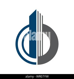 Cityscape design corporation de bâtiments Logo pour Real estate business company Illustration de Vecteur