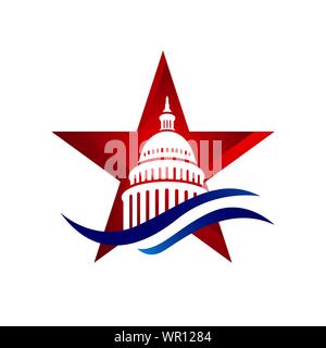 Capitole américain simple création logo design vectoriel Illustration de Vecteur