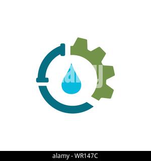 Réparation de plomberie et systèmes d'approvisionnement en eau de drainage vecteur conception de logo Illustration de Vecteur
