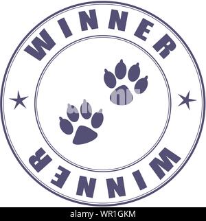 Stamp de diplôme - Vainqueur de l'exposition animaux Illustration de Vecteur