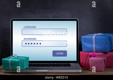 Nom d'utilisateur et mot de passe pour vous connecter Banque D'Images