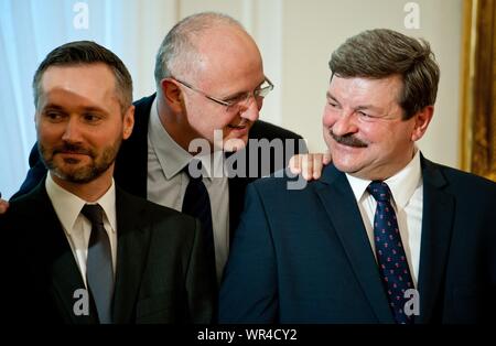 23. 04. 2014 Varsovie, Pologne. Sur la photo : Jaroslaw Kalinowski, Jaroslaw Walesa, Banque D'Images