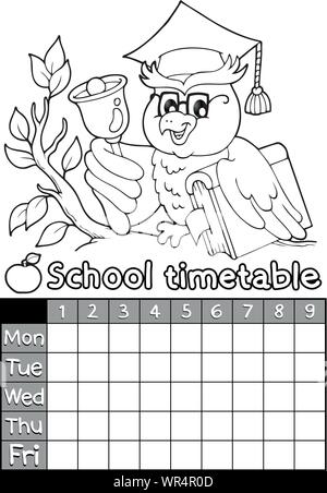 Calendrier thème 4 livre de coloriage Illustration de Vecteur