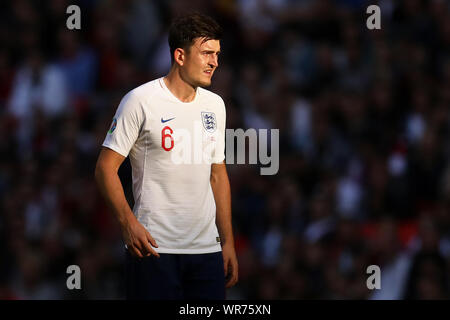 Harry Maguire de l'Angleterre - l'Angleterre v la Bulgarie, l'UEFA Euro 2020 Qualifications - Groupe A, le Stade de Wembley, Londres, UK - 7 septembre 2019 Editorial Utilisez uniquement Banque D'Images