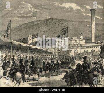 Le Prince de Galles (futur Édouard VII) visite à Halifax : l'arrivée. Yorkshire 1863 Banque D'Images