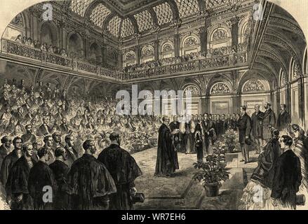 Répondre à Prince de Galles (futur Édouard VII). Halifax town hall. Yorkshire 1863 Banque D'Images