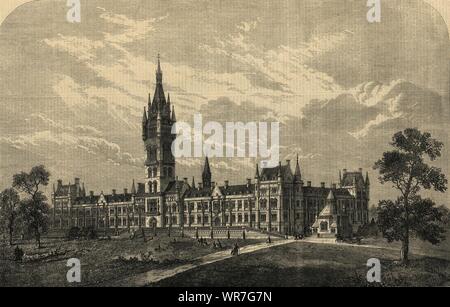 L'Université de Glasgow : l'intention de nouveaux bâtiments. L'Écosse. L'éducation 1866 Banque D'Images