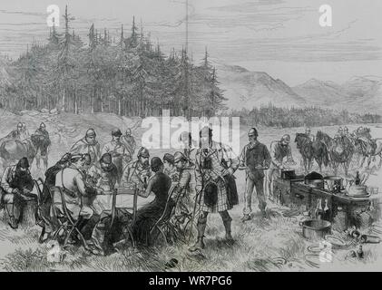 Le Prince de Galles (futur Édouard VII) dans les Highlands : déjeuner dans la forêt 1880 Banque D'Images