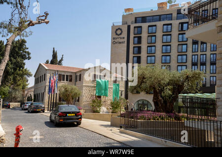 L'extérieur de l'hôtel d'Orient (exploité par Isrotel) situé au 3 de la rue Emek Refaim dans la colonie allemande, Jérusalem, Israël Banque D'Images