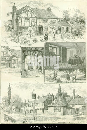 Chalfont St Giles, Buckinghamshire. Milton's Cottage. Merlin's Cave pub 1887 Banque D'Images