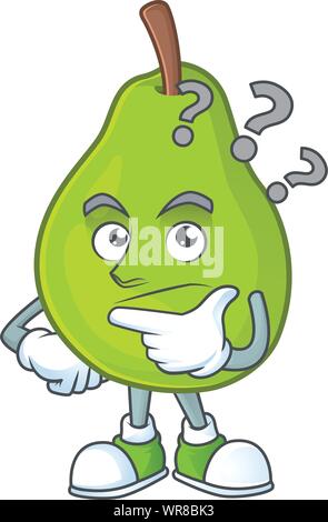Penser la goyave fruit mûr mascot cartoon style. Illustration de Vecteur