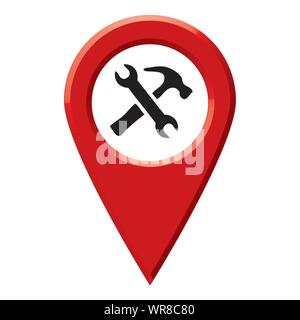 symbole des outils de pointeur de carte Illustration de Vecteur