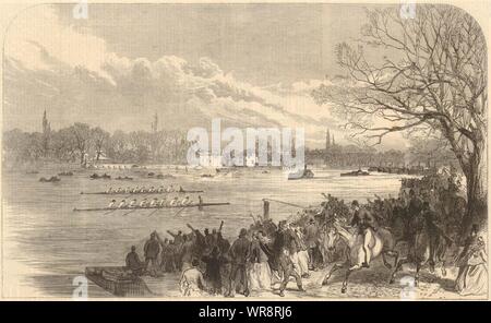 Oxford et Cambridge University Boat Race : passer les Crabtree W6 1866 Banque D'Images