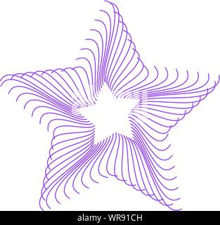 Résumé motif étoile en fil de couleur violette, formé par des lignes parallèles. Un minimum de graphiques simples, atout qui peut être facilement modelé et coloré Illustration de Vecteur