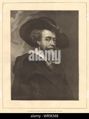 Sir Peter Paul Rubens, le grand peintre flamand : mort 1640. Artistes 1877 Banque D'Images