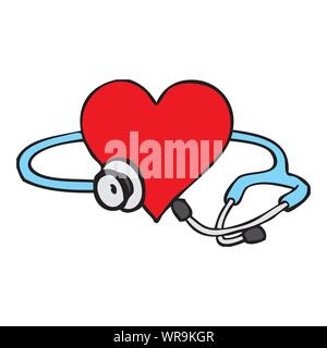 Coeur stéthoscope Illustration de Vecteur
