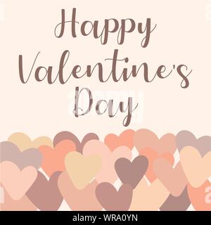 Image vecteur de l'amour sur un fond de rose, mauve et beige coeurs. L'illustration pour la Saint-Valentin, les amoureux, estampes, vêtements, textiles, c Illustration de Vecteur