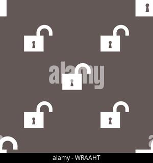 L'icône de verrouillage d'ouverture signe. Motif transparente sur un fond gris. Vector Illustration de Vecteur
