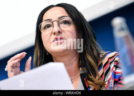 Berlin, Allemagne. 10 Sep, 2019. Dilek Kalayci (SPD) de Berlin, le sénateur pour la santé, les soins et l'égalité, la parole à l'Senat-Pk dans le Rotes Rathaus. Credit : Britta Pedersen/dpa-Zentralbild/dpa/Alamy Live News Banque D'Images