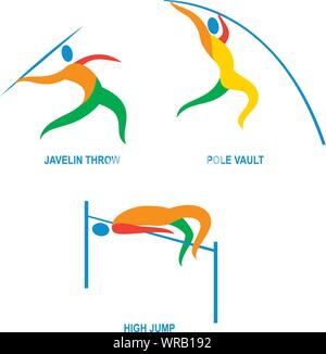 Javelot Pole Vault Saut Icon Illustration de Vecteur