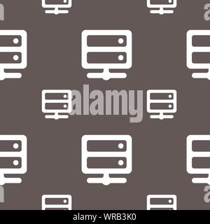 L'icône Serveur signe. Motif transparente sur un fond gris. Vector Illustration de Vecteur