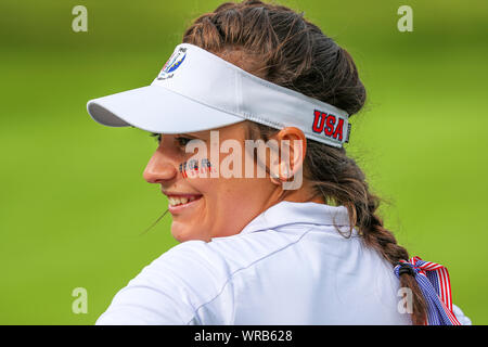 Gleneagles, UK. 10 septembre 2019. Dans la journée du mardi a joué sur les rois Cours à Gleneagles, Perthshire, UK, HANNAH DARLING de Midlothian Ecosse associé ANNABELL FULLER, d'Angleterre, étudie maintenant à Roehampton, USA a joué contre SADIE, Engelmann de Austin, Texas, USA et LUCY LI, de Stanford, Californie, USA avec Darling/ Fuller remportant 4 et 3. Image d'ENGLEMANN SADIE. Credit : Findlay/Alamy News Banque D'Images