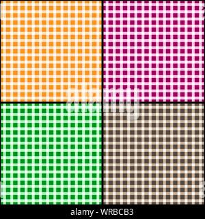 Ensemble de motifs géométriques transparente de carrés, de diamants. Couleurs aléatoires. Idéal pour les textiles, l'emballage, l'impression papier, simple et de texture. Illustration de Vecteur