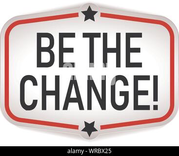 Être changement thr badge web papier logo sur fond blanc Illustration de Vecteur