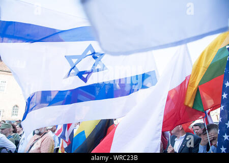 Mars de la vie avec le message de réconciliation se souvenir ensemble à l'avenir à 80 ans du début de la Seconde Guerre mondiale à Gdansk, Pol Banque D'Images