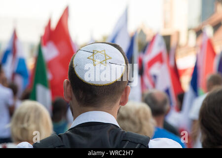 Mars de la vie avec le message de réconciliation se souvenir ensemble à l'avenir à 80 ans du début de la Seconde Guerre mondiale à Gdansk, Pol Banque D'Images