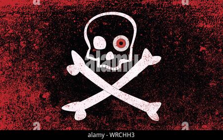 Jolly Roger avec globes oculaires Illustration de Vecteur