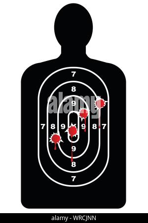 Cible de la forme humaine avec trous de balle Illustration de Vecteur