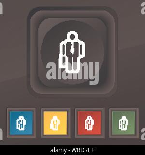 Icône de l'homme symbole. Ensemble de cinq boutons coloré et élégant sur la texture noire pour votre conception. Vector Illustration de Vecteur