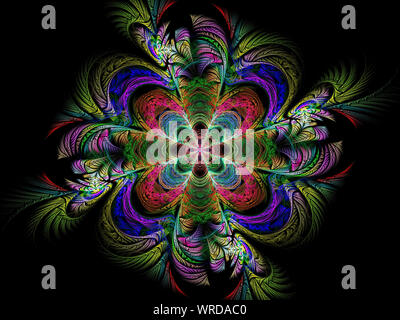 Résumé - mandala couleur futuriste image générée numériquement Banque D'Images