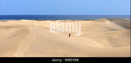 Réserve naturelle de dunes de sable de Maspalomas. Gran Canaria, îles Canaries. Espagne Banque D'Images