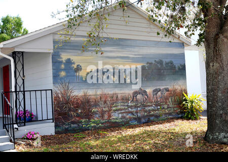 Ville de murales, Lake Placid en Floride,USA Banque D'Images