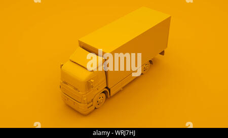 Camion jaune. Un minimum d'idée concept. 3d illustration. Banque D'Images