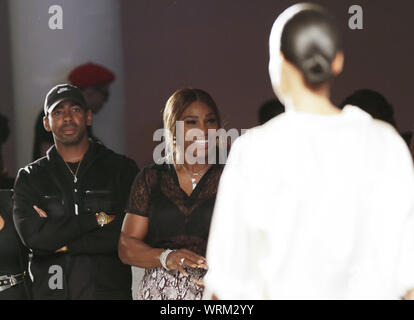 New York, États-Unis. 10 Sep, 2019. Montres designer Serena Willams une répétition sur la piste avant elle par Serena Serena Williams fashion show à Metropolitan West639 pendant la Fashion Week de New York : les spectacles le mardi 10 septembre 2019 à New York. Photo de John Angelillo/UPI UPI : Crédit/Alamy Live News Banque D'Images