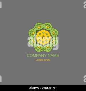 Logo d'entreprise. Floral, Oriental logo. Logo vert. Eco, motif naturel Illustration de Vecteur