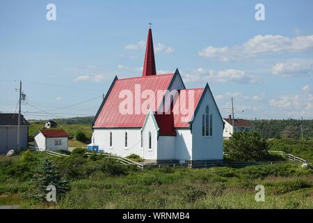 HALIFAX, CANADA -20 JUIL 2019- vue sur la pittoresque église anglicane St John’s, une église historique de style gothique charpenter à Peggy’s Cove à l’extérieur de H Banque D'Images