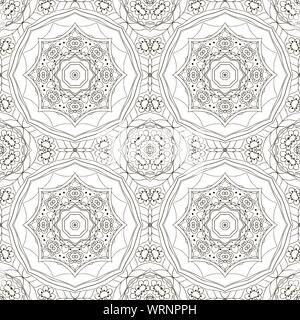 Mandala transparente. Décoration florale. Dessin. Dessin à la main. Le yoga, de motifs floraux. La coloration Illustration de Vecteur