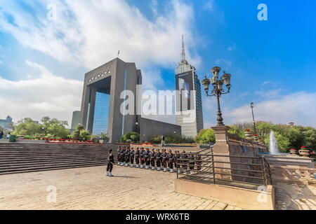 Monterrey, Mexique-11 Août, 2019 : Monterrey Macroplaza, vue (La Gran Plaza) Square dans le centre-ville historique, la septième plus grande Plaza dans le wor Banque D'Images