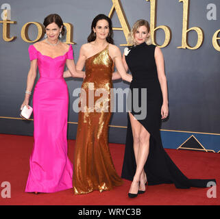 Londres, Royaume-Uni. 09Th Sep 2019. Elizabeth McGovern, Michelle Dockery et Laura Carmichael assister à la première mondiale d'Harry Potter au Cineworld Leicester Square à Londres. Credit : SOPA/Alamy Images Limited Live News Banque D'Images