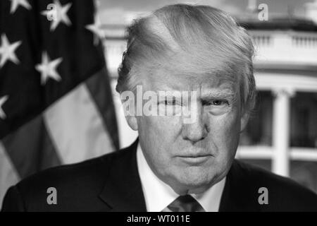 Le président américain, Donald J. Trump, 45e président des États-Unis. Banque D'Images