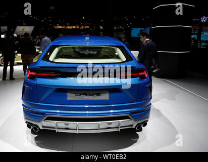 Francfort, Allemagne. 10 Sep, 2019. Le constructeur automobile italien Lamborghini affiche le SUV Urus au 2019 Internationale Automobil-Ausstellung (AAI). (Photo de Michael Debets/Pacific Press) Credit : Pacific Press Agency/Alamy Live News Banque D'Images