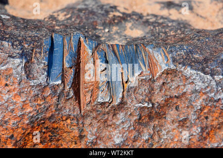 Détail de météorite Hoba, qui se trouve sur la ferme du même nom, non loin de Grootfontein, dans la région de l'Afrique Namibie Otjozondjupa. masse principale je Banque D'Images